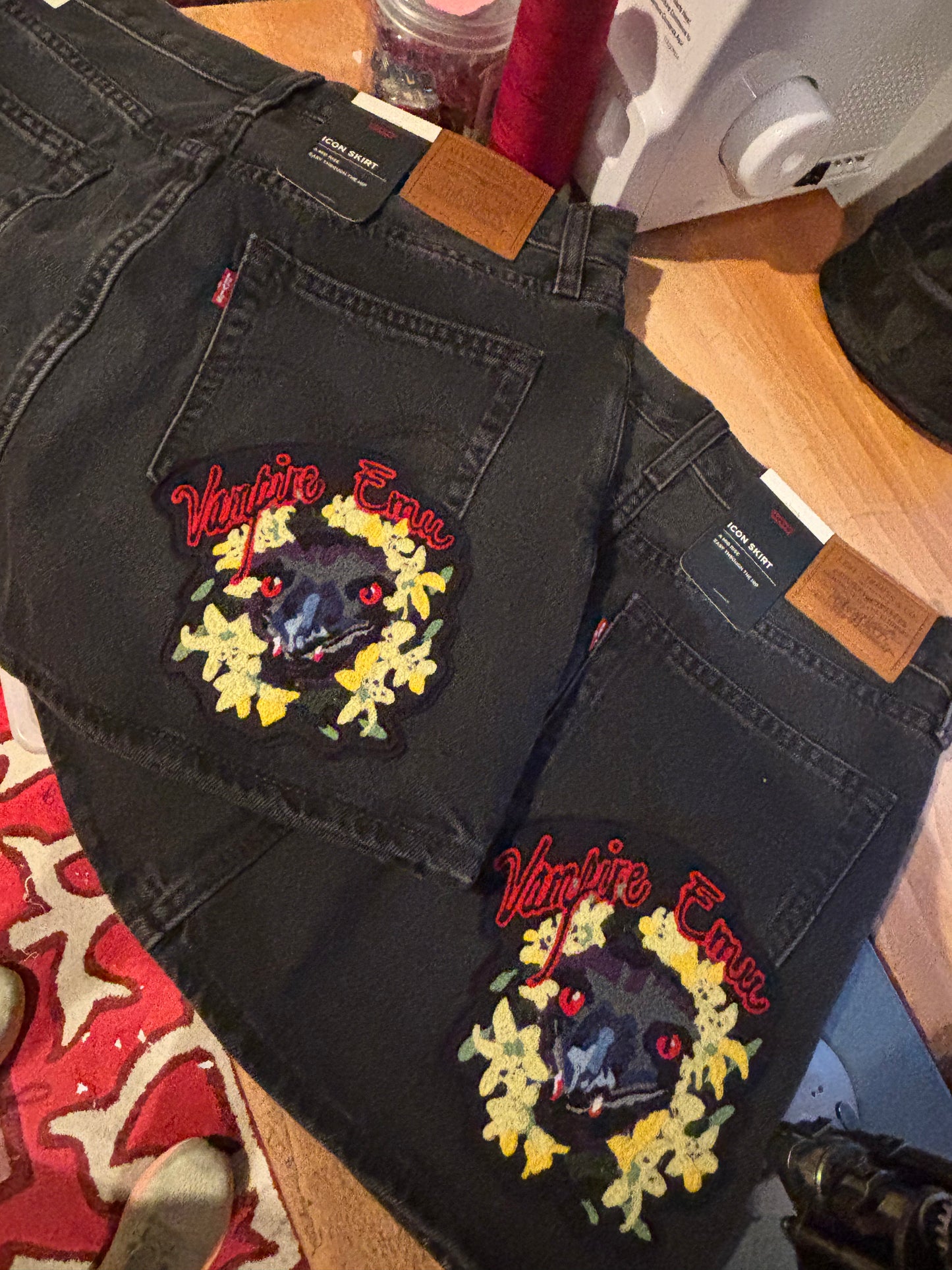 Custom Inquiry for Kymara - Vampire Emu Embroidery (2 of 2)
