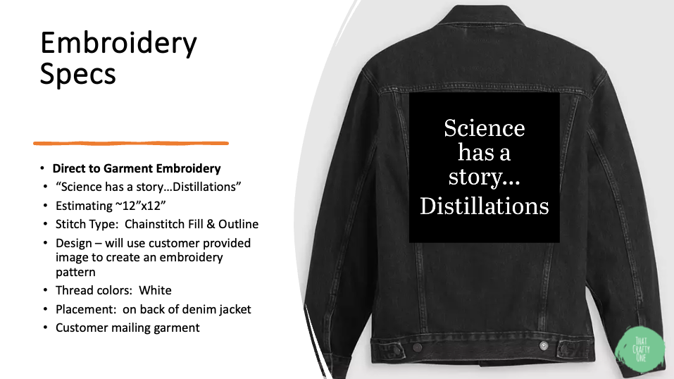 Custom Inquiry for Grace Sharples Cooke - Embroidery services (2 of 2)