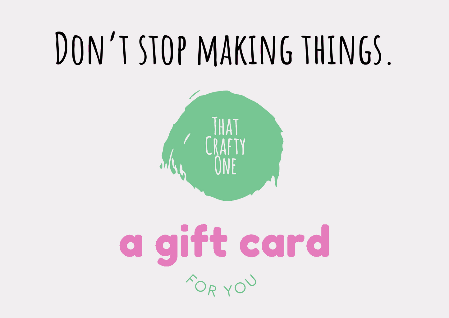 That Crafty One - Gift Card for custom chainstitch embroidery made for you in Philadelphia, PA