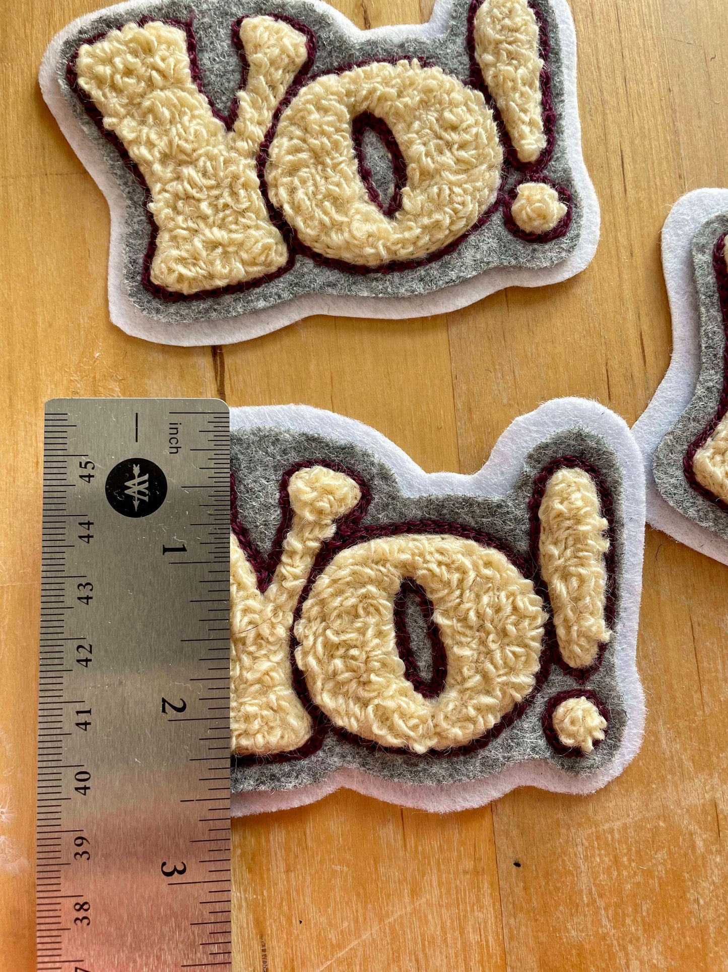 Handmade Handcranked Chainstitch Embroidered YO! Philly Chenille Vintage Patch