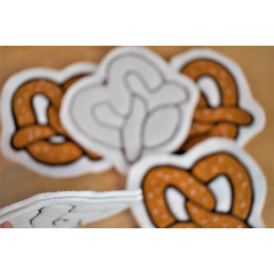 Philadelphia soft pretzel chainstitch embroidered patch