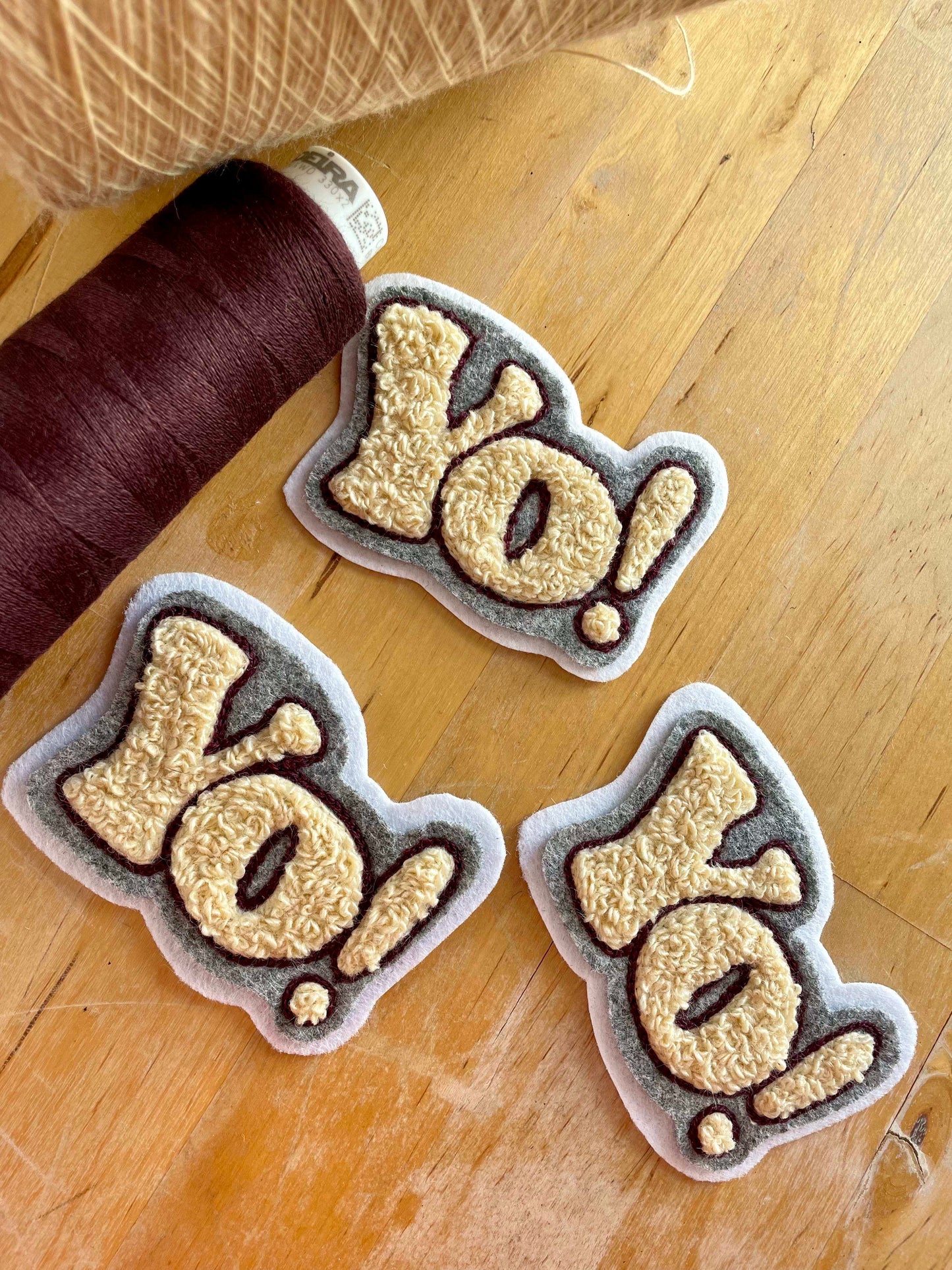 Handmade Handcranked Chainstitch Embroidered YO! Philly Chenille Vintage Patch