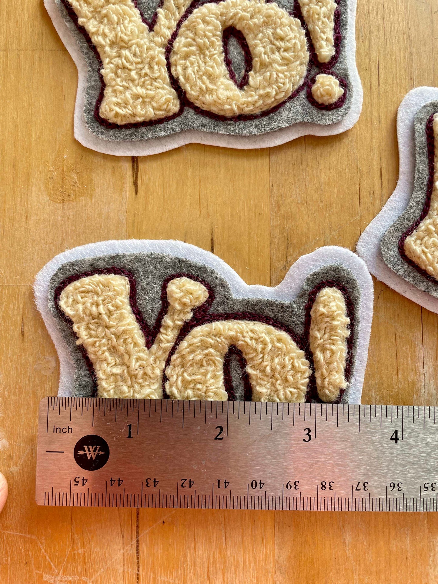 Handmade Handcranked Chainstitch Embroidered YO! Philly Chenille Vintage Patch