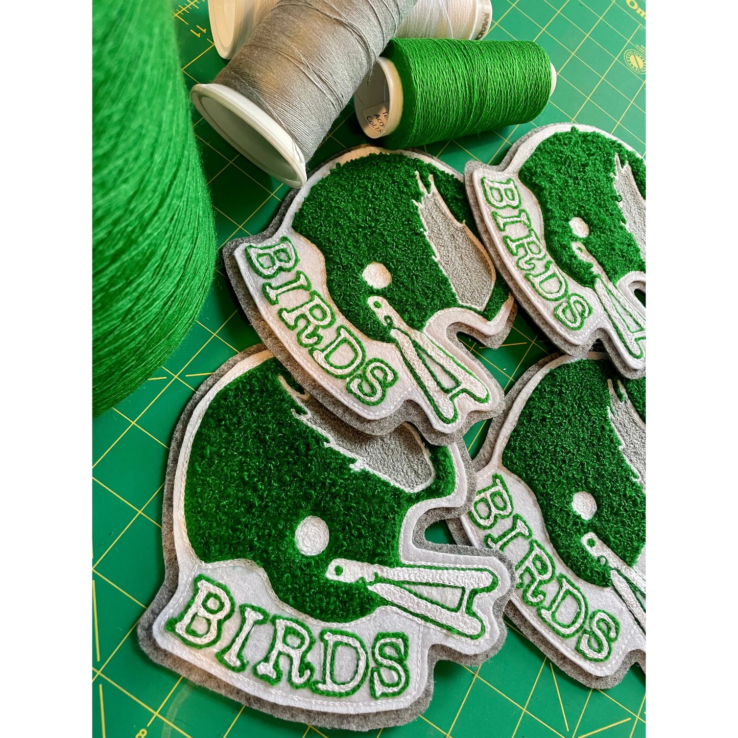 Philadelphia Eagles Go Birds Philly sports Chenille football helmet patch kelly green.