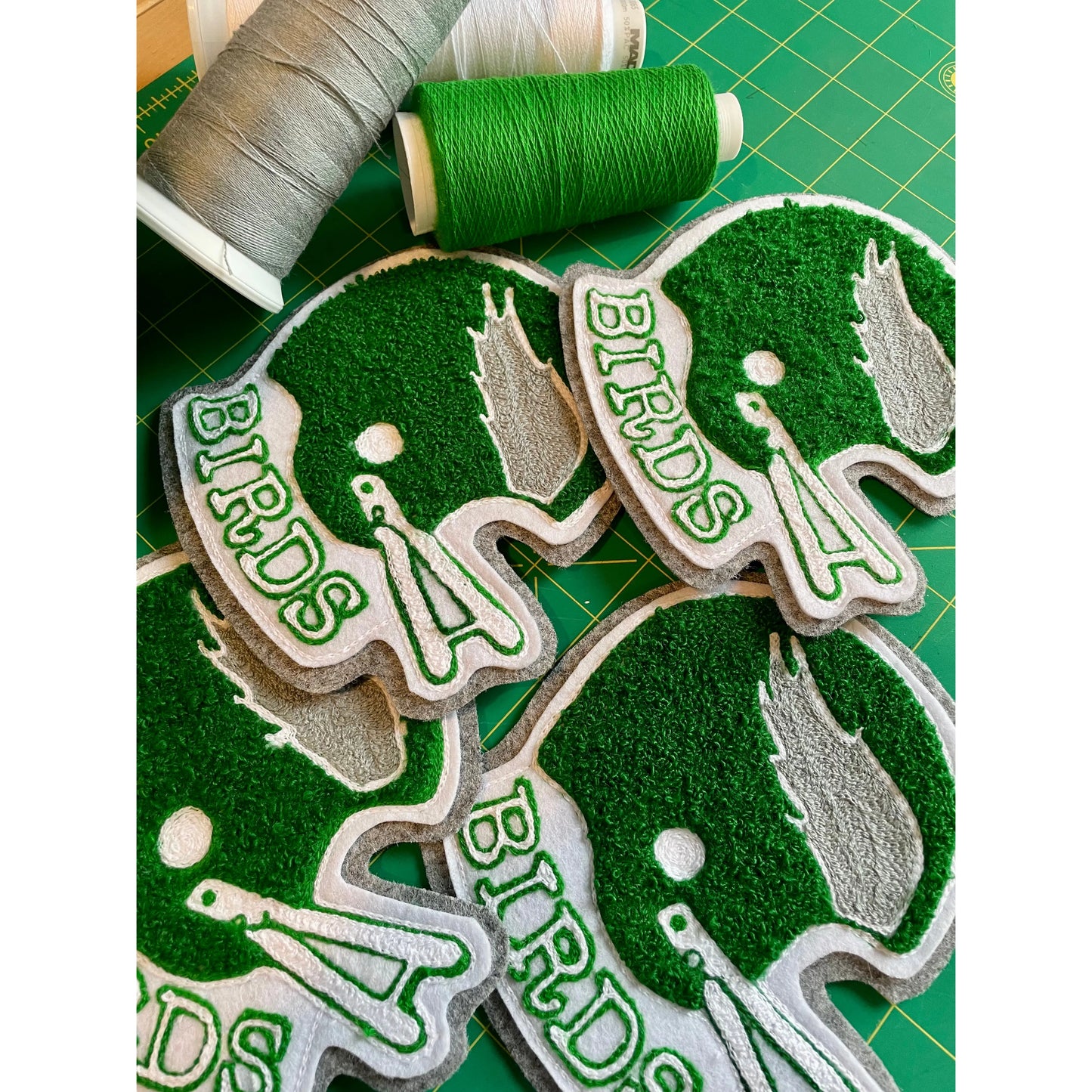 Philadelphia Eagles Go Birds Philly sports Chenille football helmet patch kelly green.