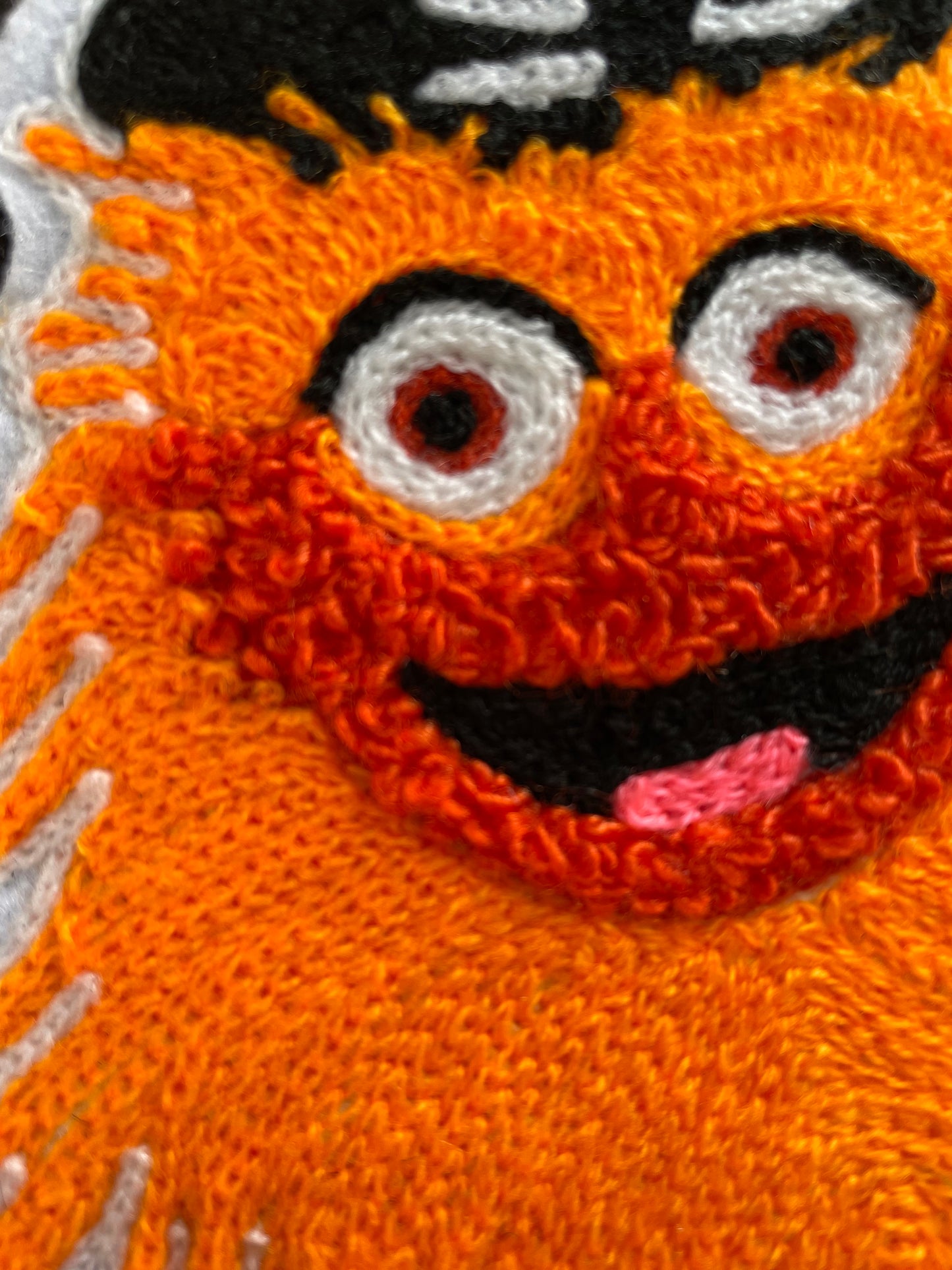 Handmade chainstitch embroidered Philadelphia Flyers Gritty Patch made locally
