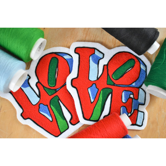 Philadelphia LOVE Statue chainstitch embroidered patch 