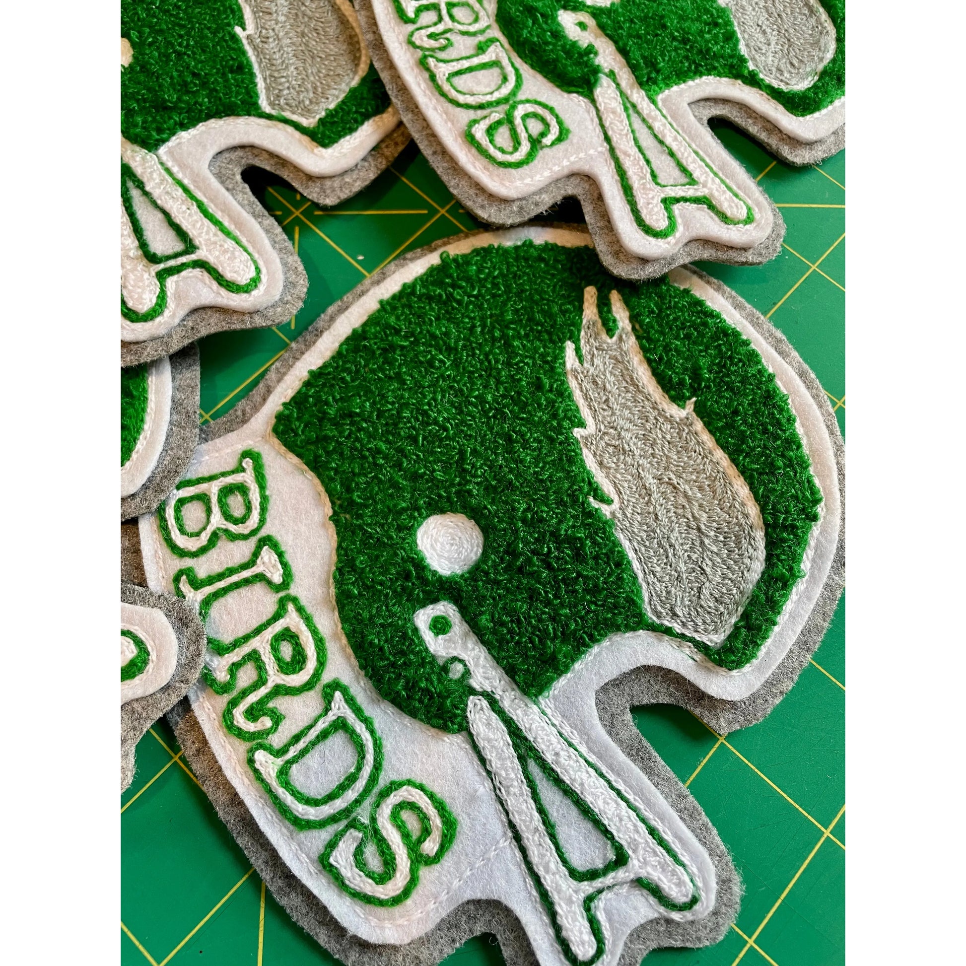 Philadelphia Eagles Go Birds Philly sports Chenille football helmet patch kelly green.