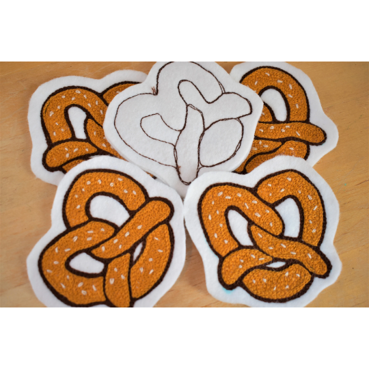 Philadelphia soft pretzel chainstitch embroidered patch