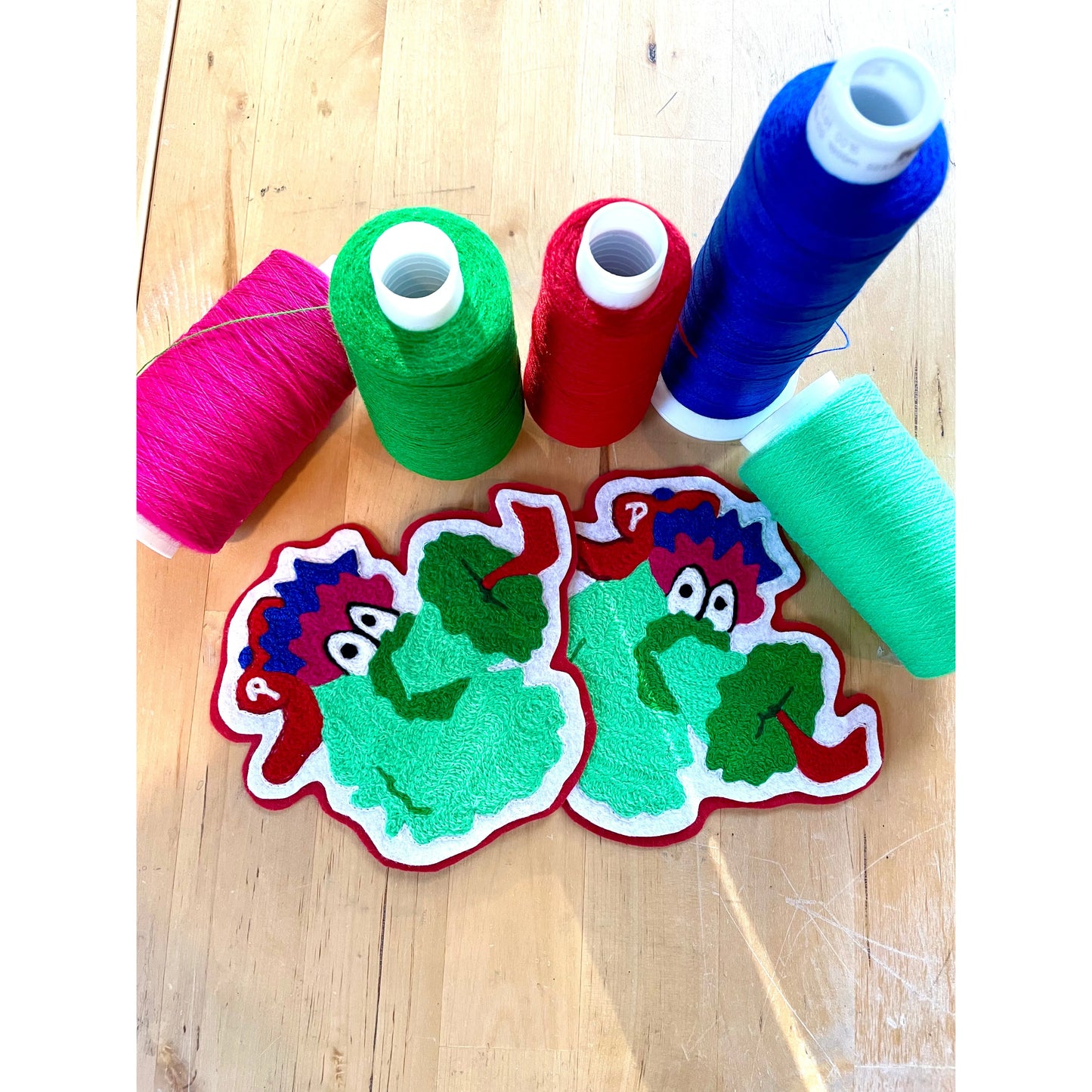 Handmade Handcranked Chainstitch Embroidered Philly Phanatic Patch - Philadelphia Phillies Baseball FanGear World Series