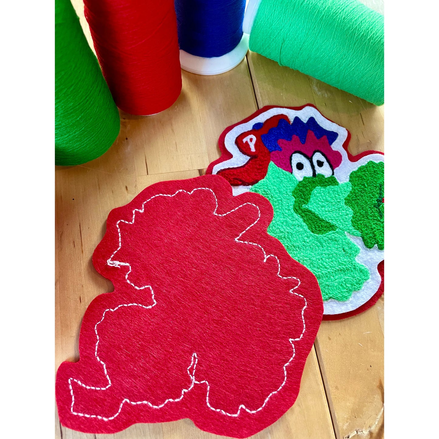 Handmade Handcranked Chainstitch Embroidered Philly Phanatic Patch - Philadelphia Phillies Baseball FanGear World Series