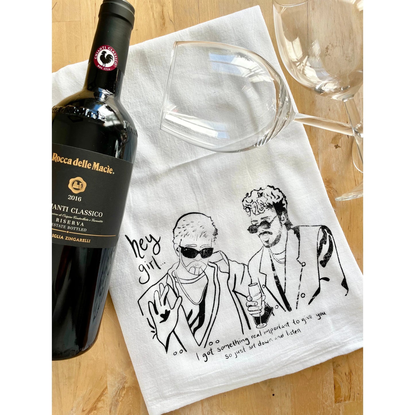 Dick In a Box Andy Samberg Justin Timberlake SNL Classic Digital Short Funny Comedy Screenprinted Tea Towel