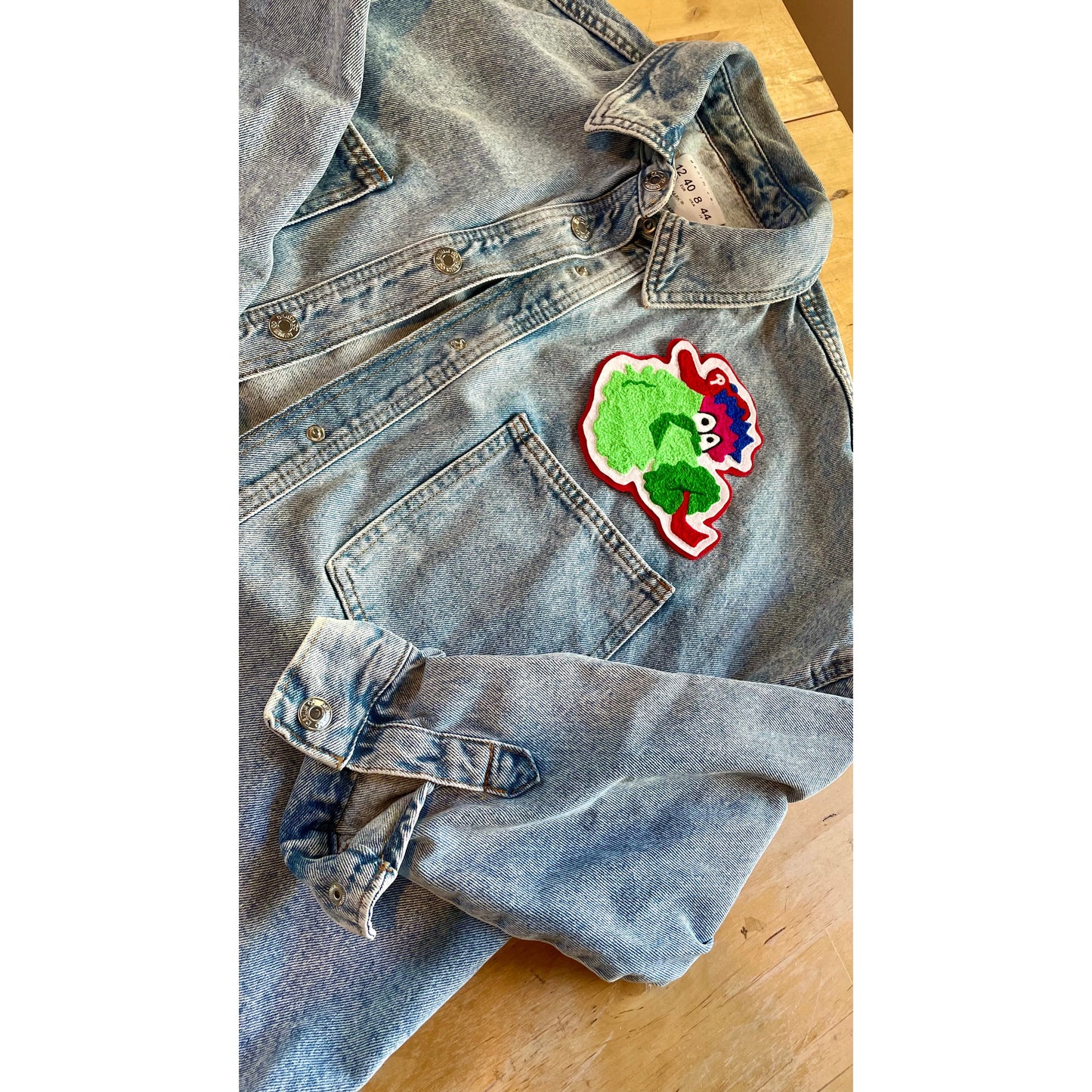 Handmade Handcranked Chainstitch Embroidered Philly Phanatic Patch - Philadelphia Phillies Baseball FanGear World Series